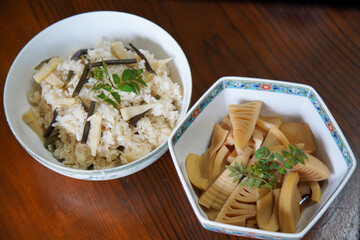 筍の煮物と筍ごはん