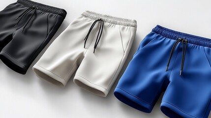 Stylish Men's Summer Shorts Collection: Black, Beige, and Blue