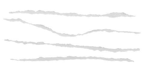 ripped torn paper edges isolated with clipping path on black background