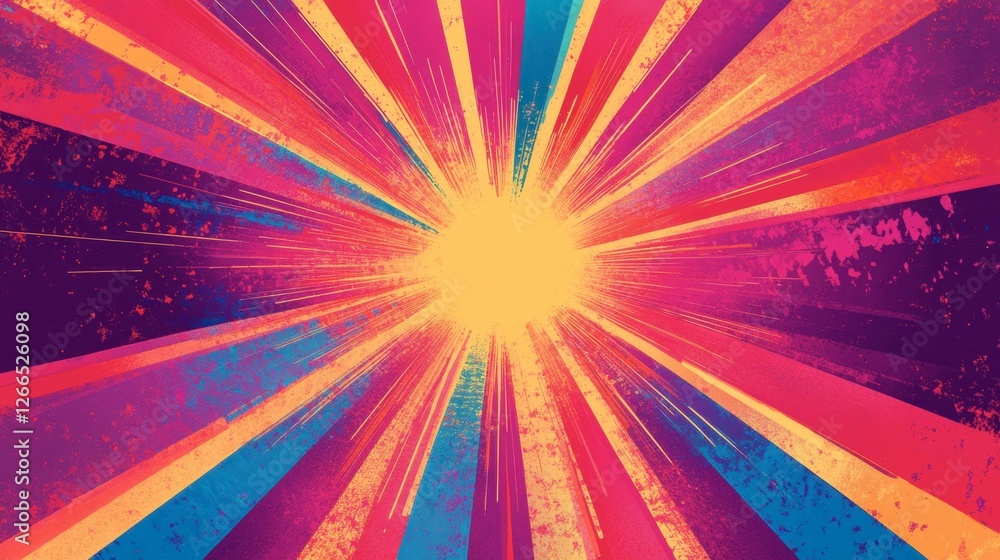 Poster colorful abstract background with dynamic rays and vibrant texture
