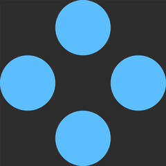 Seamless black and blue polka dot pattern. Round circles in modern style. Geometric abstract vector design for print on textile. Minimalistic retro concept