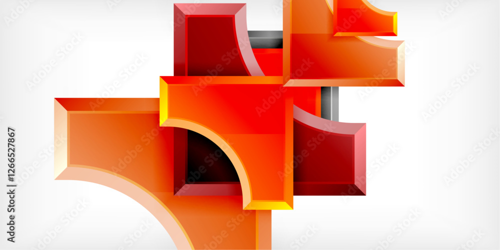 Poster Geometric design abstract background - circles and triangles