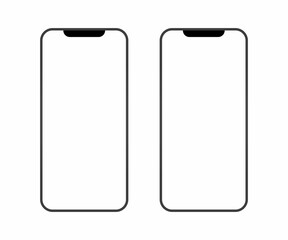 Two Modern Smartphones with Blank Screens
