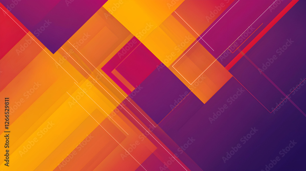 Aufkleber abstract geometric background with overlapping squares and diagonal lines