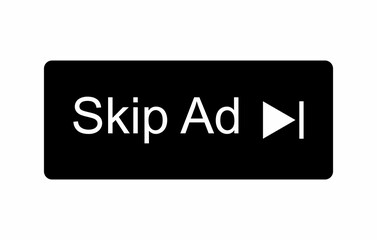 Fototapeta premium Modern skip ad button graphic for online video platforms.