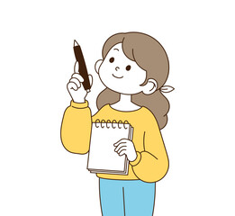 a woman who takes notes