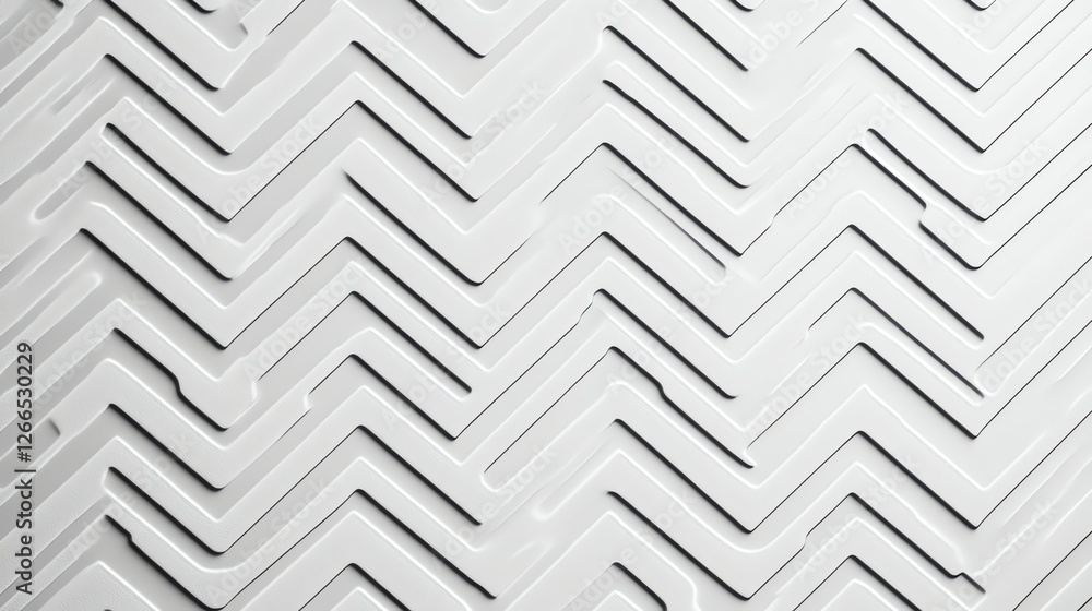 Poster abstract white geometric zigzag pattern with shadow, creative background texture