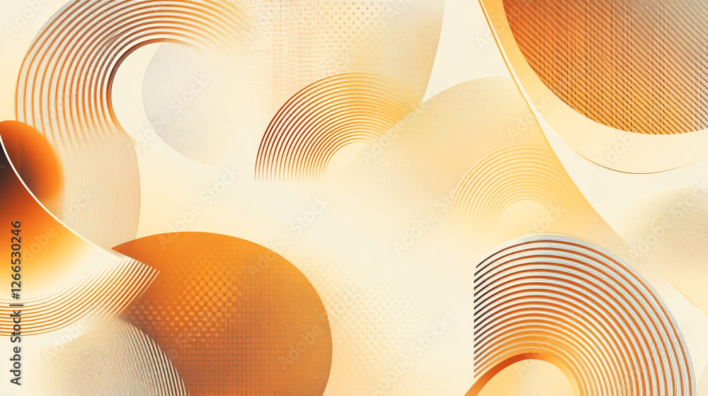 Aufkleber luxurious abstract art deco pattern in golden hues with intricate curves and smooth textures