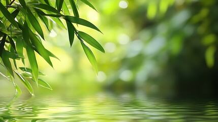 bamboo leaves in water