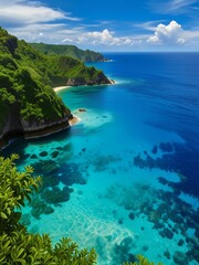 Fototapeta premium Island landscape and sandy beach