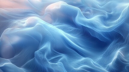 Obraz premium Abstract fluid waves in shades of blue, conveying tranquility and motion.