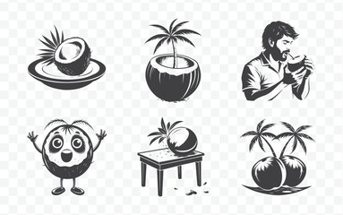 Majestic Coconut Tree Silhouette Vector Art