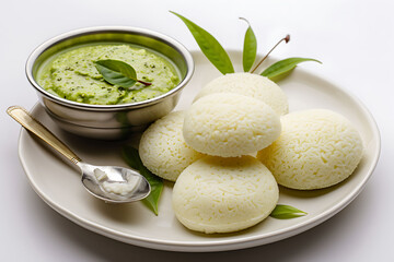 Idli with Coconut Chutney