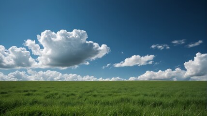 Obraz premium there is a large field of grass with a cloud in the sky