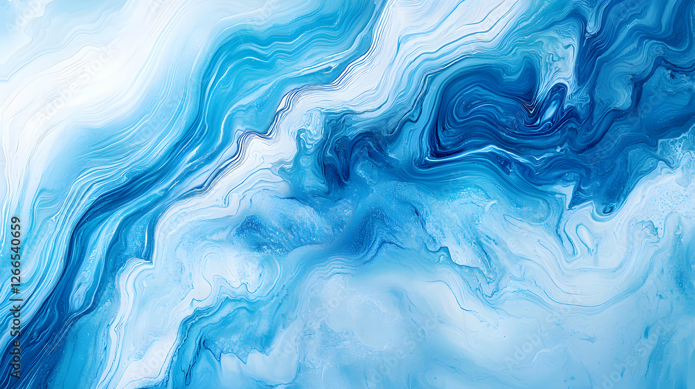 Poster abstract blue marble swirls background with dynamic wave-like fluid texture