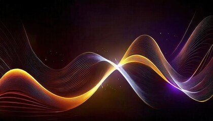 glowing abstract sound wave patterns with colorful gradient lines and light effects for creative designs and digital projects