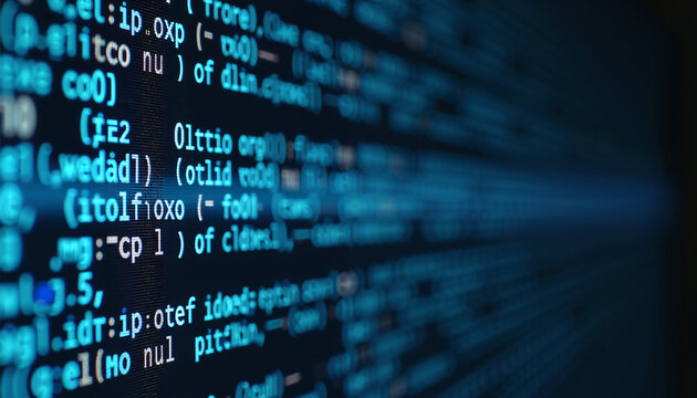 Abstract Blue Code Lines Software Development Programming Digital Technology Background