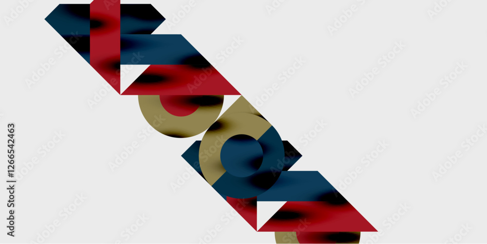 Poster Modern abstract background featuring circles, lines, and triangles in a dynamic geometric composition. Perfect for stylish, tech, or creative-themed designs