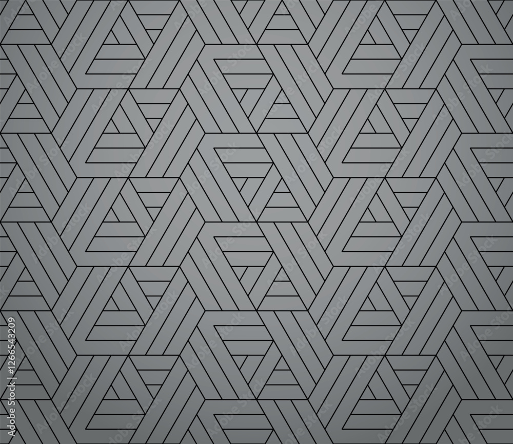 Aufkleber abstract geometric pattern with stripes, lines. seamless vector background. gray and black ornament.