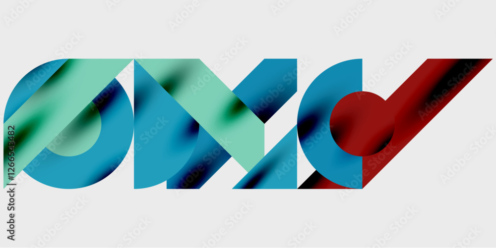 Aufkleber Modern abstract background featuring circles, lines, and triangles in a dynamic geometric composition. Perfect for stylish, tech, or creative-themed designs