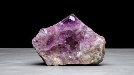 Amethyst Cluster Specimen on Marble Surface