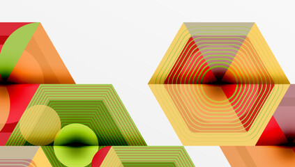 Creative hexagons geometric shapes design