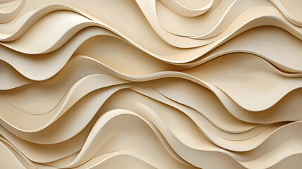 Beige Abstract Waves Background Smooth Curves and Elegant Texture
