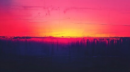 A stunning sunset paints the sky with vibrant hues of orange, pink, and purple, creating a serene and tranquil atmosphere