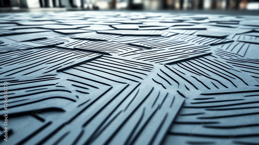 Poster abstract pattern floor with geometric shapes and lines in perspective