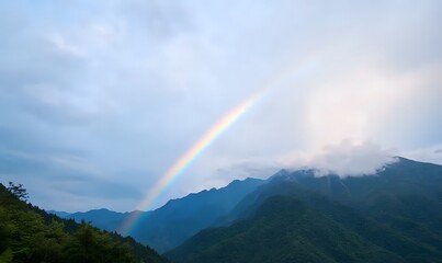 Rainbow, with Chinese culture, reminiscing about beautiful times. Generative AI