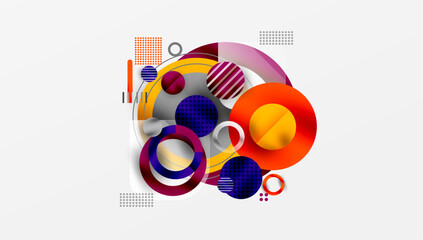 Obraz premium Abstract Geometric Background with Overlapping Transparent Shapes