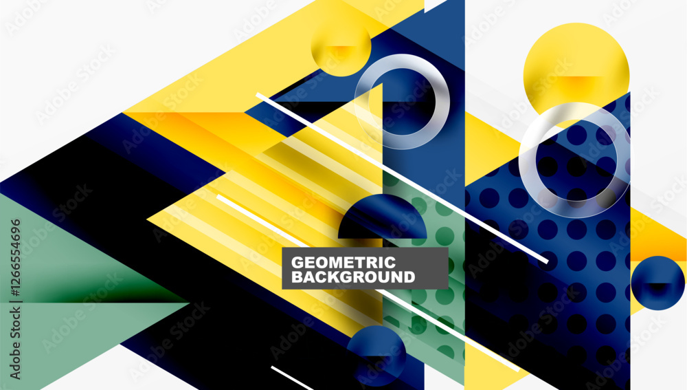 Aufkleber Sleek abstract background - layered triangles with vibrant gradient tones. Semi-transparent shapes add depth and contemporary aesthetic