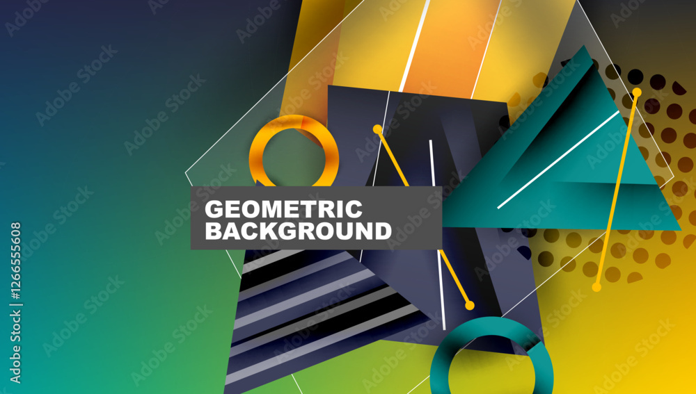 Aufkleber abstract background geometric design with colorful gradients