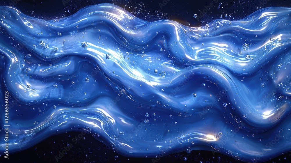 Poster a dynamic representation of flowing water with shimmering effects.