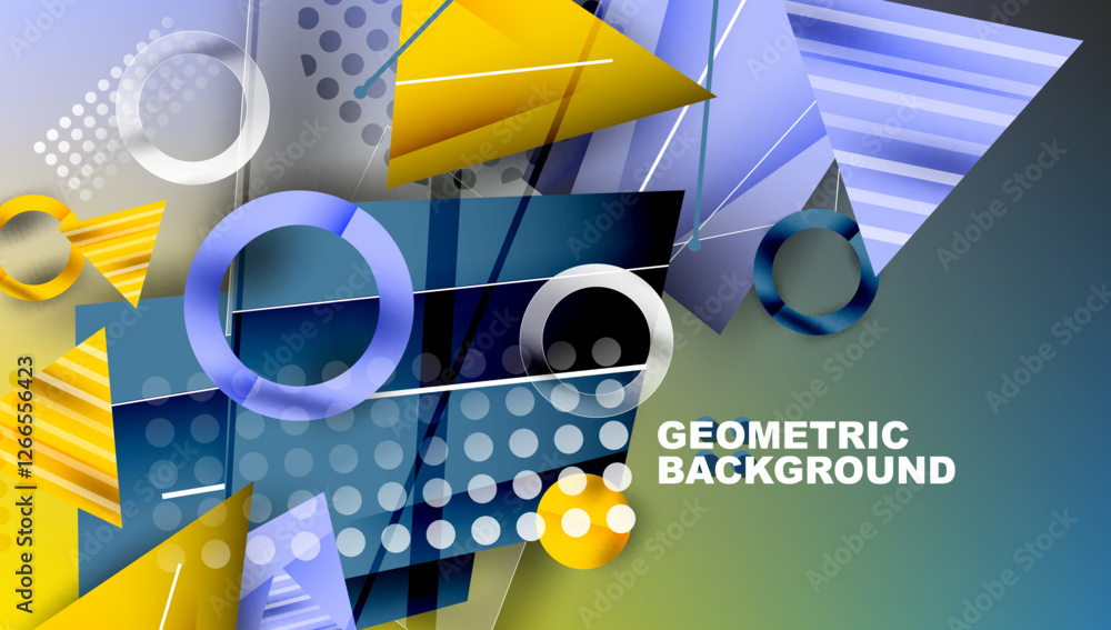 Poster abstract background geometric design with colorful gradients