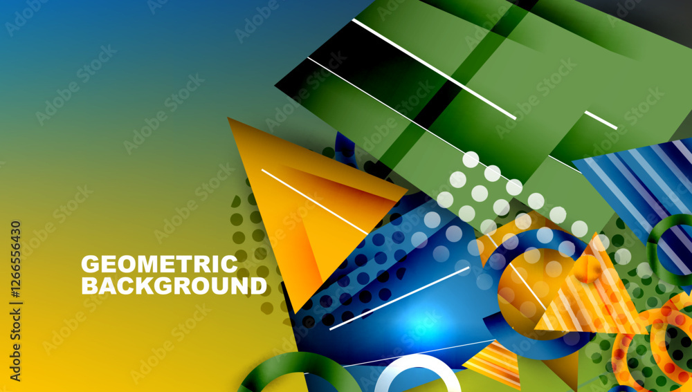 Poster creative triangles and circles composition