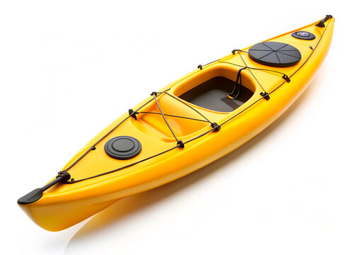 yellow kayak on the river - Powered by Adobe