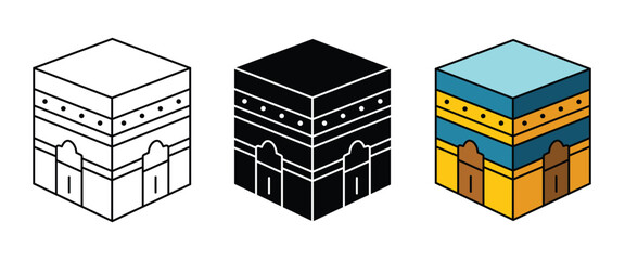 Kaaba in mecca. Islamic Architecture, Qibla, Mosques, and Religious Cultures. A Monument of Faith, Fasting, and Eid Mubarak Traditions in the Heart of the Muslim World. Fully scalable and customizable