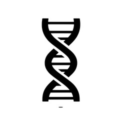 DNA Double Helix Icon: A sleek and modern vector illustration of a DNA double helix, symbolizing the building blocks of life, genetic code, and the intricacies of biology.