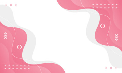 Abstract pink fluid wave background with geometric shapes. Pink beauty dynamic wallpaper. Template banner background for beauty products, sales, ads, events, web, and pages