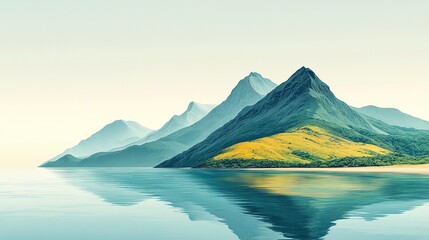 moutain and green,yellow,blue,sea adverture background,illustration --ar 16:9 --stylize 450 --v 6.1 Job ID: a868a116-292e-458b-9968-e8d00e75f125
