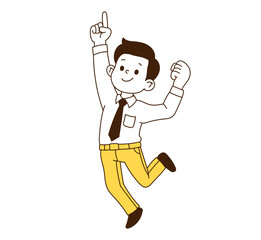 The office worker is dancing.