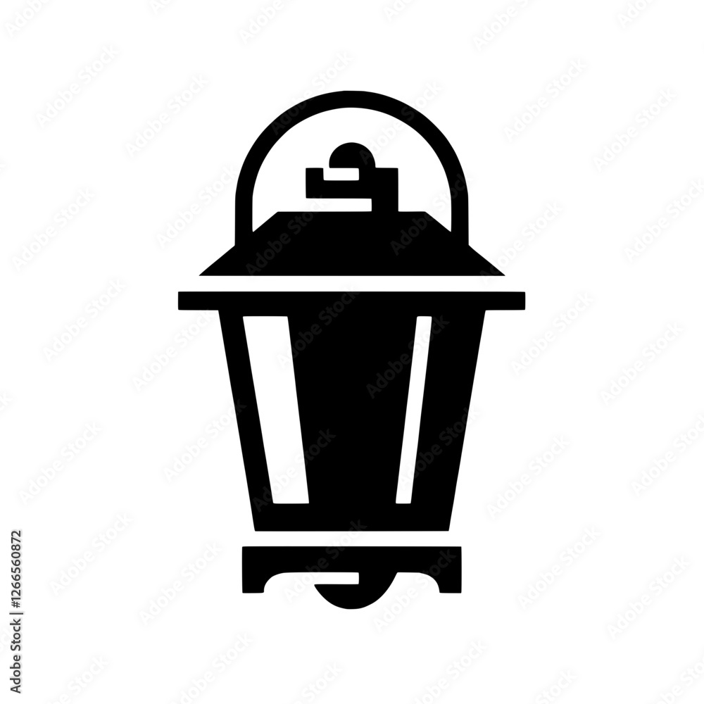 Poster classic lantern icon: a sleek, minimalist silhouette of a classic lantern, ideal for adding a touch 
