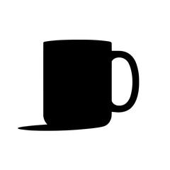 Mug Silhouette: Simple yet elegant silhouette of a coffee mug, perfect for branding, websites or any design project requiring a minimalist coffee mug icon.