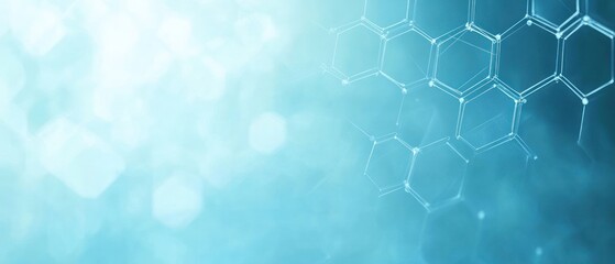 Fototapeta premium Abstract blue background with hexagonal patterns