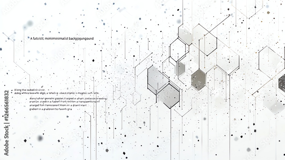 Poster abstract geometric network background with hexagons and connection points