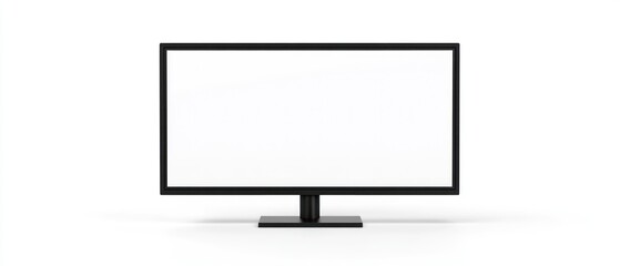 Minimalist blank monitor on white background