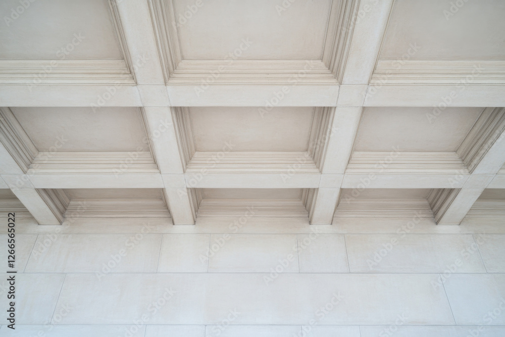 Poster the white ceiling has a pattern of squares and rectangles