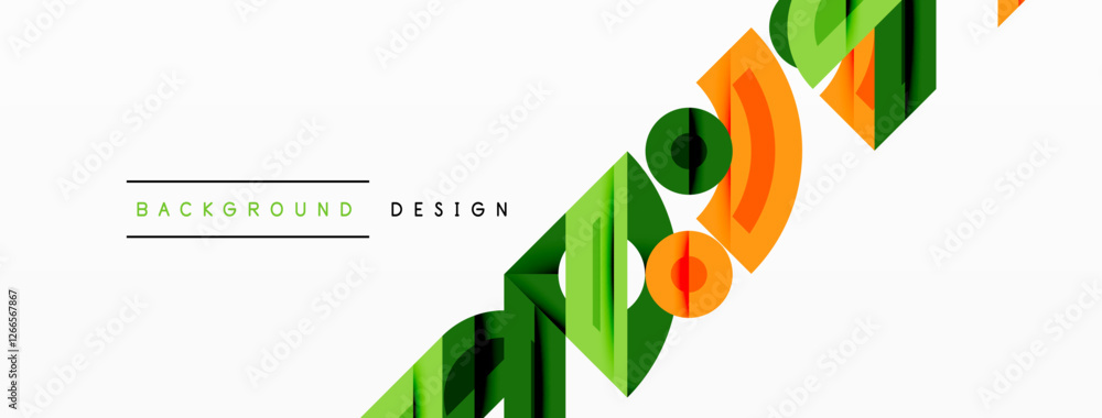 Poster abstract geometric background with shapes, featuring circular and rounded elements. bold contrast, s