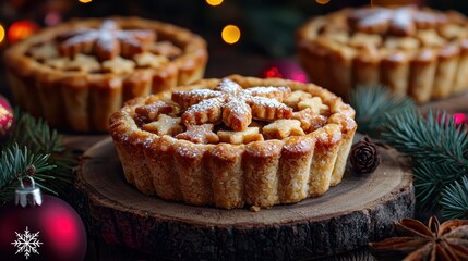 Festive baked goods adorned with star shapes, perfect for holiday celebrations.